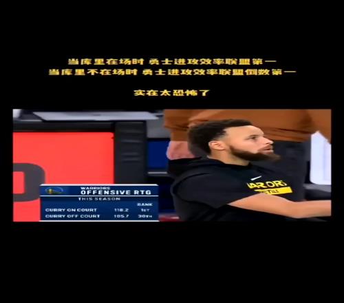 他太重要了!库里在场时勇士进攻效率第一不在场时联盟垫底