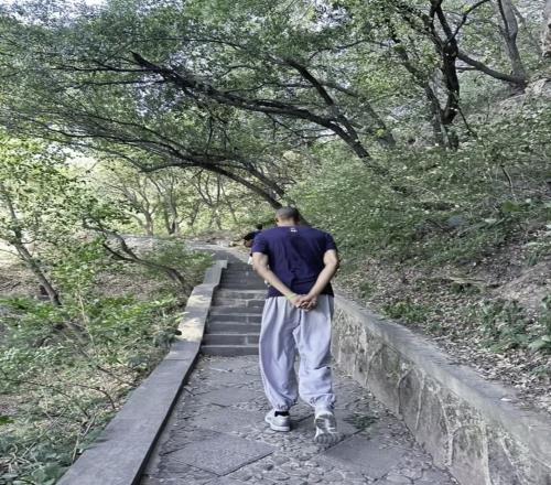 高僧心性!文班被拍到背着手走在嵩山林间
