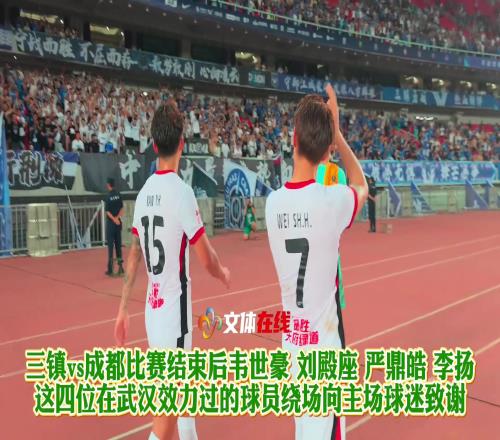 鞠躬+绕场一周韦世豪刘殿座等四位蓉城球员赛后向武汉球迷致谢
