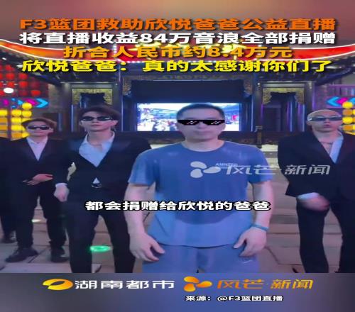 真好！F3籃團助癌症兒童爸爸公益直播，收入8.4萬元