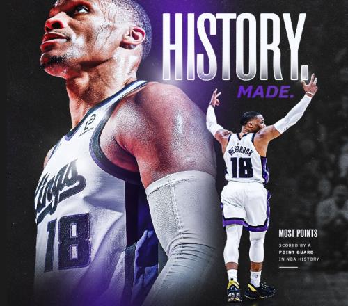 控衛(wèi)第1，威少26711分！庫里26103分，魔術師17707分，歐文納什呢