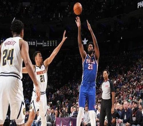 皮克特29+7恩比德32+10殘陣掘金加時(shí)勝76人