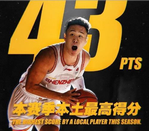 賀希寧43分刷新記錄，賽后表示要進(jìn)國家隊(duì)，主教練大力支持