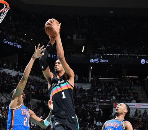 馬刺四殺雷霆！文班轟22+14，凱爾登創(chuàng)隊史第2神跡，冠軍有懸念了