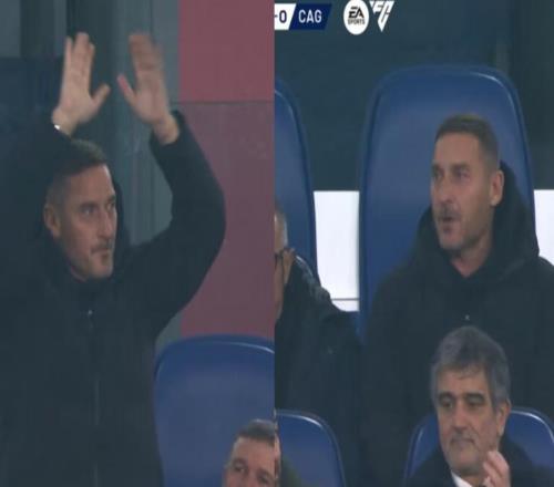 托蒂現(xiàn)身羅馬主場觀戰(zhàn)意甲，球迷們高唱“只有一個隊長”