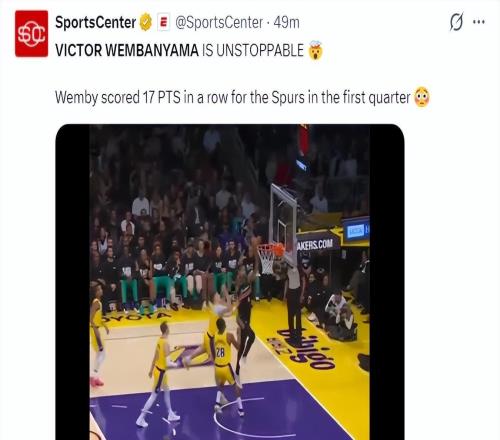 一戰(zhàn)創(chuàng)14紀錄無愧外星人！文班亞馬40+12統(tǒng)治攻防鄧肯接班人太強