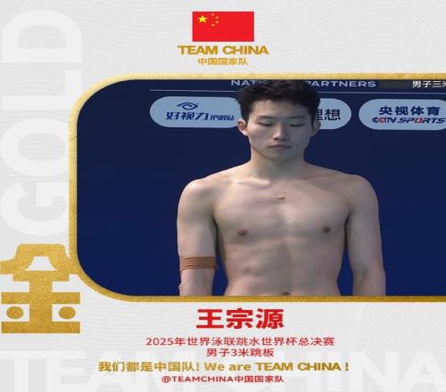 梦之队!跳水世界杯总决赛:王宗源男子3米板夺冠,郑九源亚军