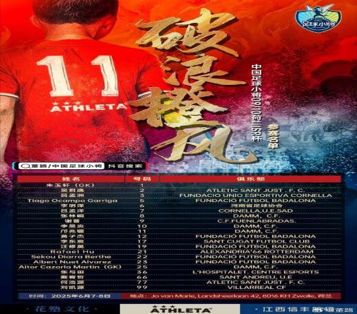 董路晒足球小将U16出征荷兰杯大名单:后面所属俱乐部看着真壮观