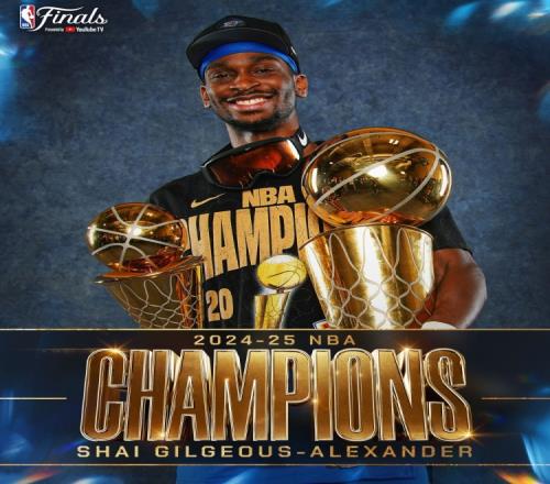 一个人都不能少!NBA官方晒出雷霆全员个人捧杯照