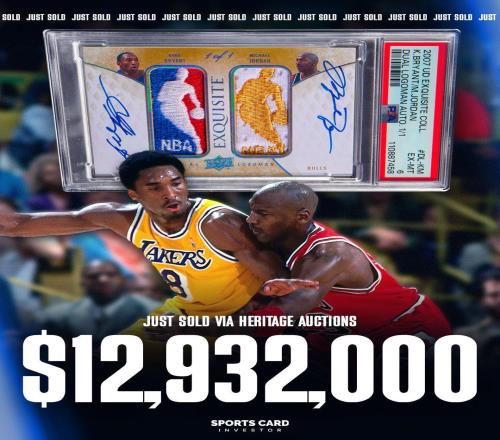 史上最贵!乔丹科比双人签字球星卡以1293.2万美元成交