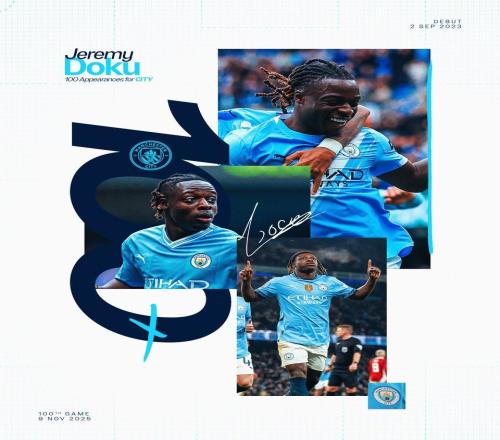 裏程碑，多庫迎來曼城生涯第100次出場