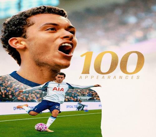 里程碑，布倫南約翰遜完成熱刺生涯第100次出場