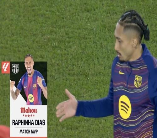 打入一球，拉菲尼亞當選巴薩vs馬競全場最佳球員