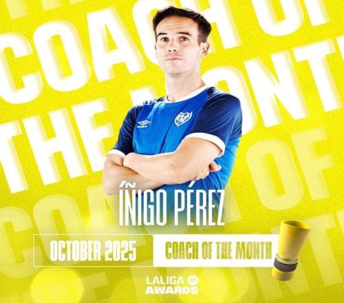三战全胜,巴列卡诺主帅伊尼戈佩雷斯当选西甲10月最佳教练