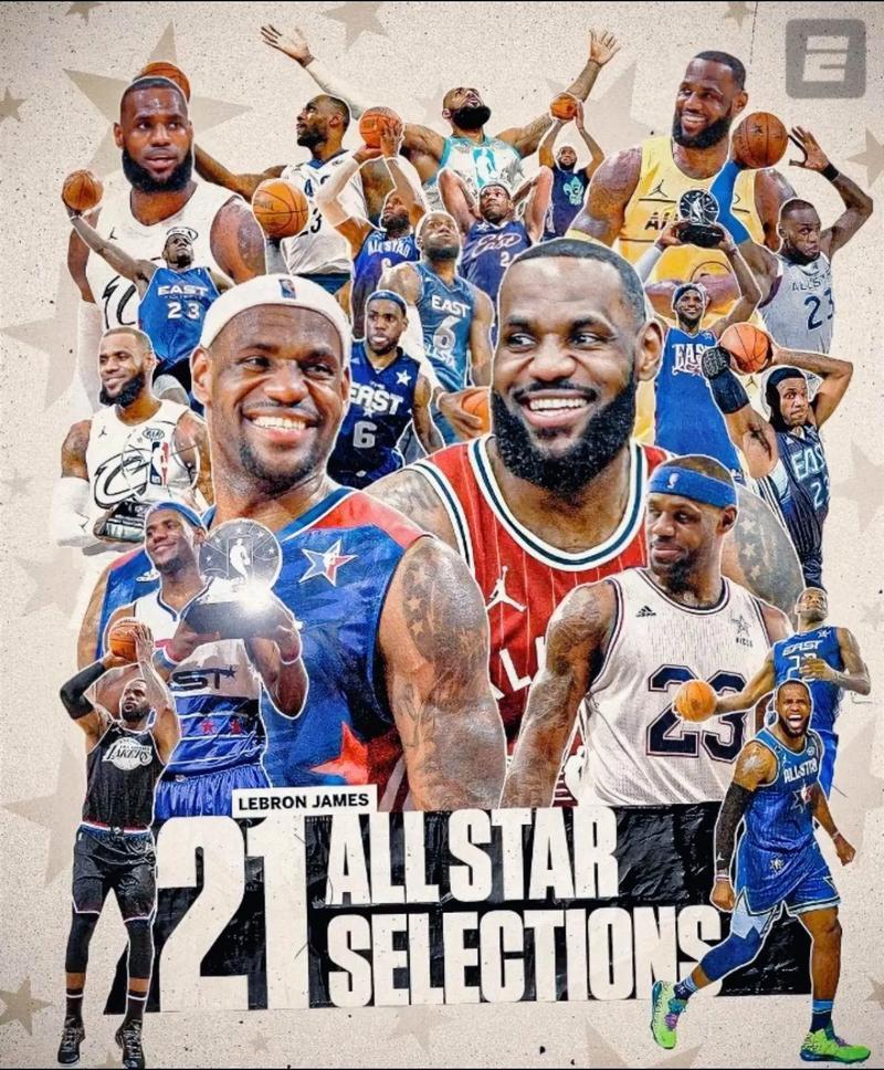 詹姆斯2004年以来首次无缘全明星首发！21年连续首发纪录终结