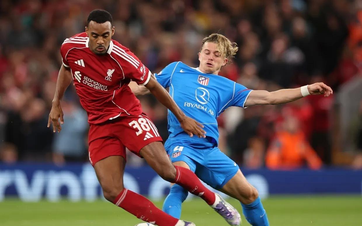 利物浦首发阵容中没英格兰人,马竞首发则有个加拉格尔