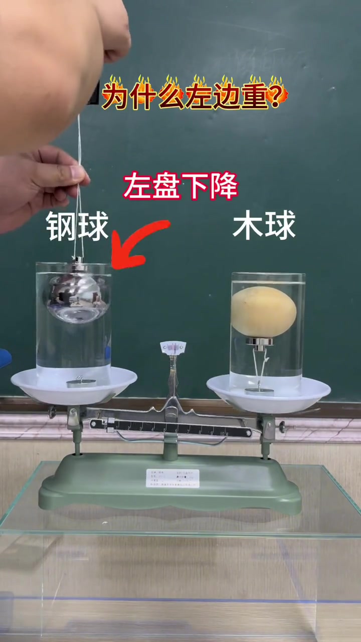 钢球和木球的体积相同,为什么左边重