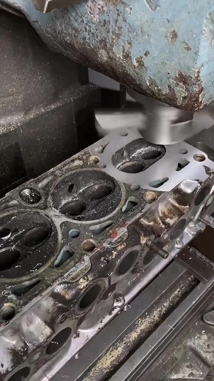 缸体用铣刀削掉一层,看的我强迫症都治好了