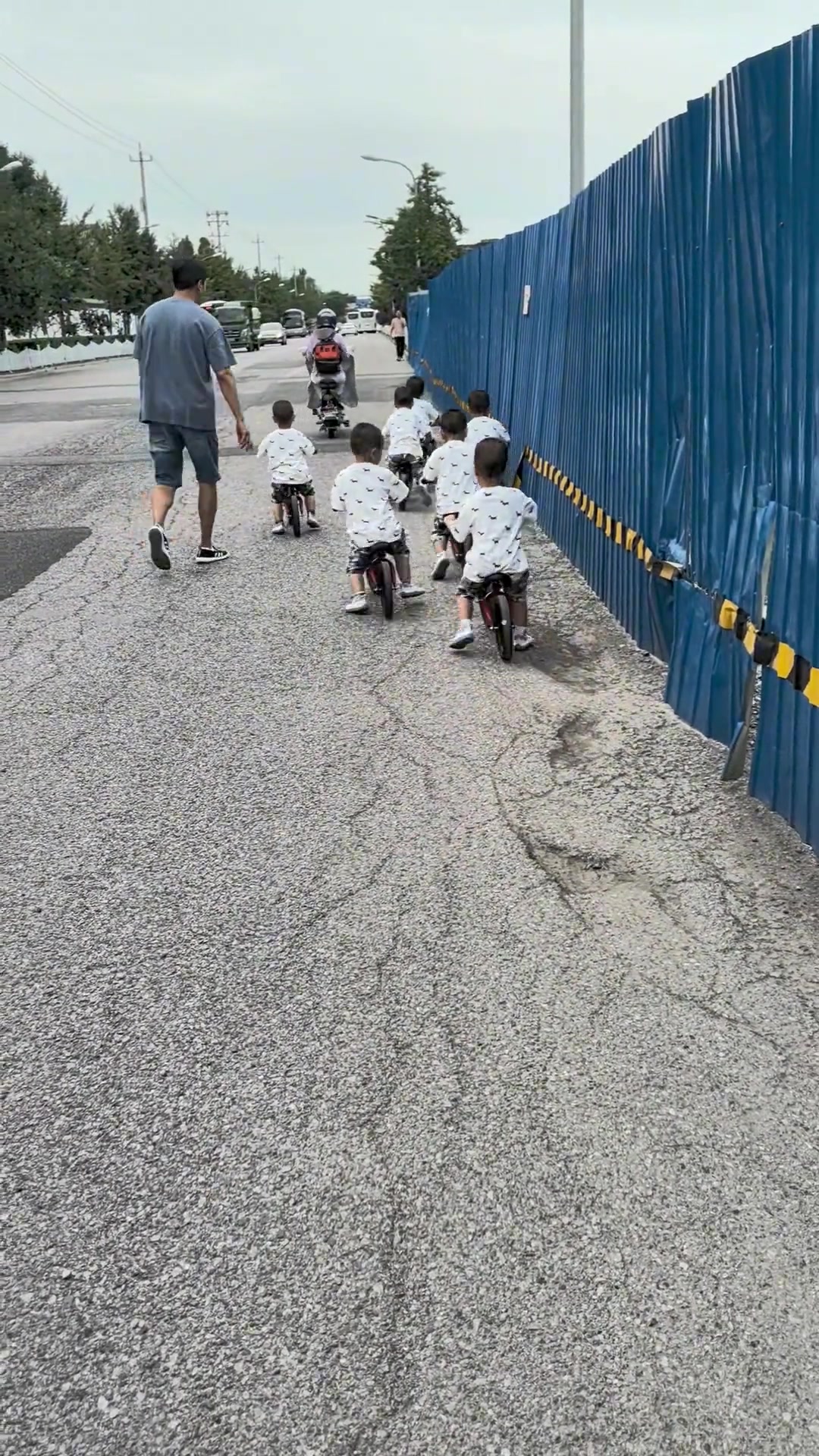 今天跑步去买菜,偶遇七个葫芦娃,哈哈哈!