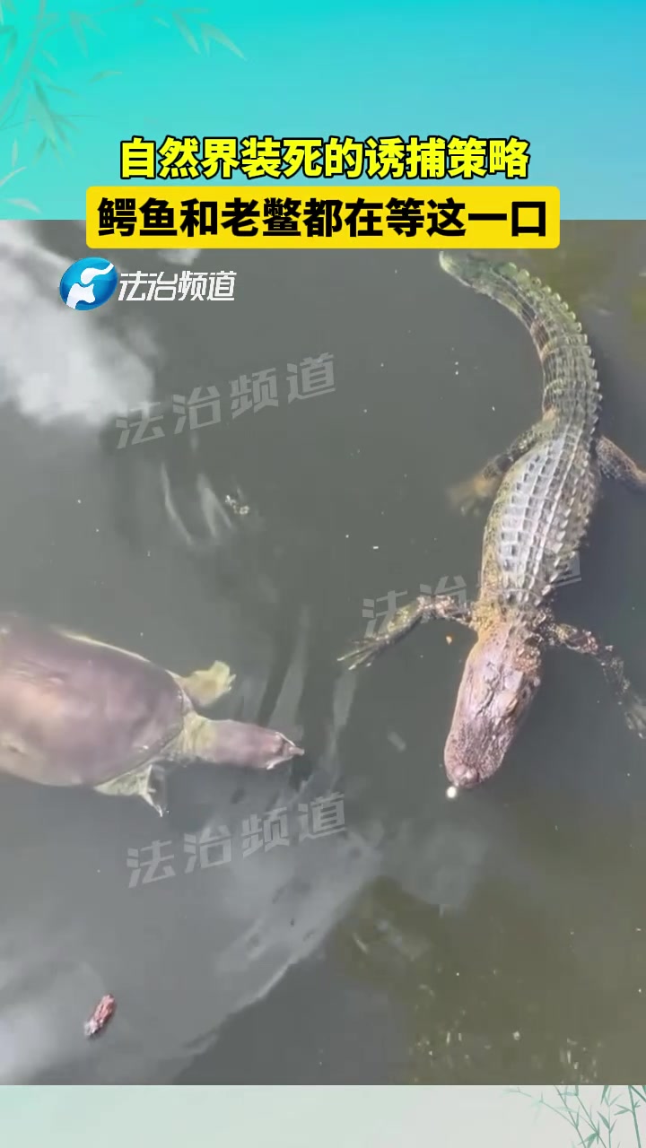 自然界的装死诱捕策略!鳄鱼和老鳖都在等这一口