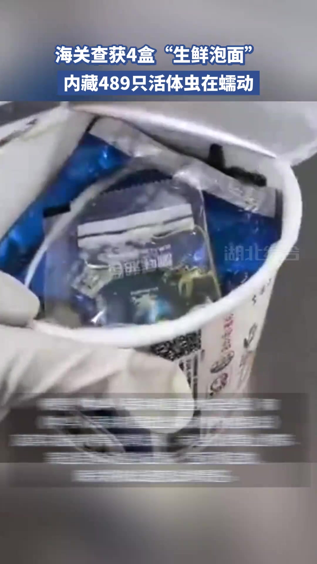 海关查获4盒“生鲜泡面”,内藏489只活体虫在蠕动!