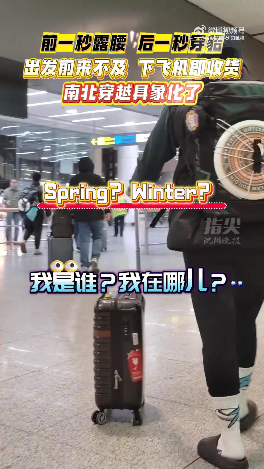 南方旅客在东北机场前一秒露腰后一秒穿貂，南北穿越具象化了