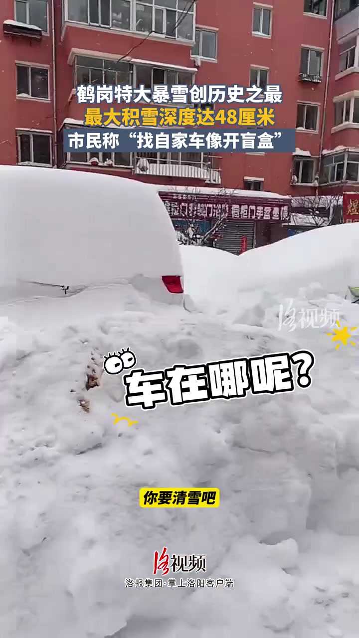 鹤岗特大暴雪创历史之最，最大积雪深度达48cm