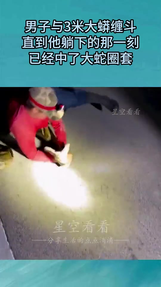 男子与3米大蟒缠斗，他躺下的那一刻，已经中了大蛇圈套！