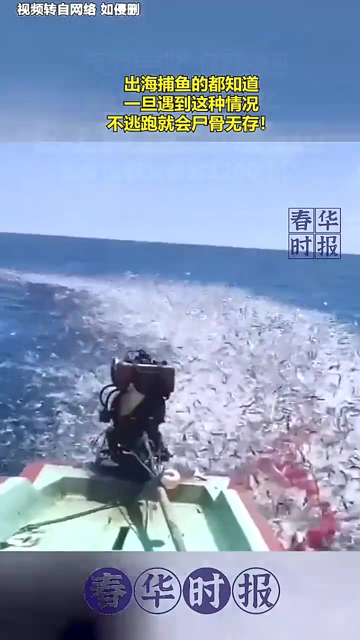 出海捕鱼的都知道，一旦遇到这种情况，不逃跑就会尸骨无存！