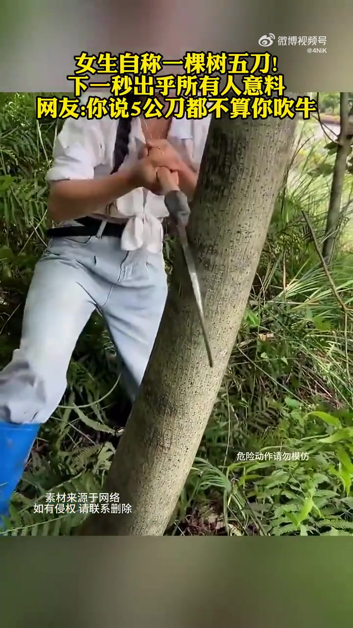 女生自称一棵树五刀，下一秒出乎所有人意料