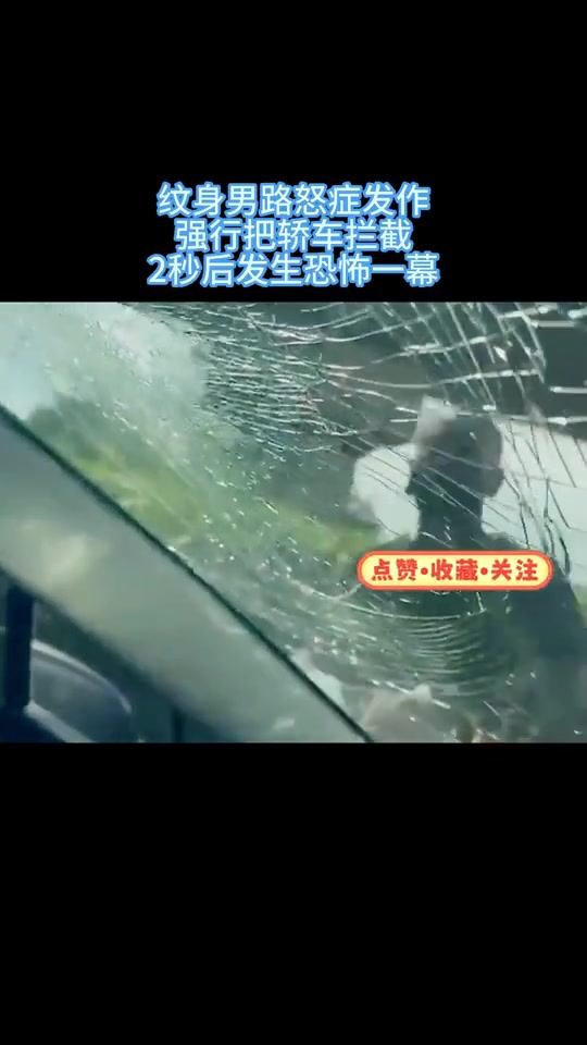 纹身男路怒症发作，强行把轿车拦截，2秒后发生恐怖一幕！