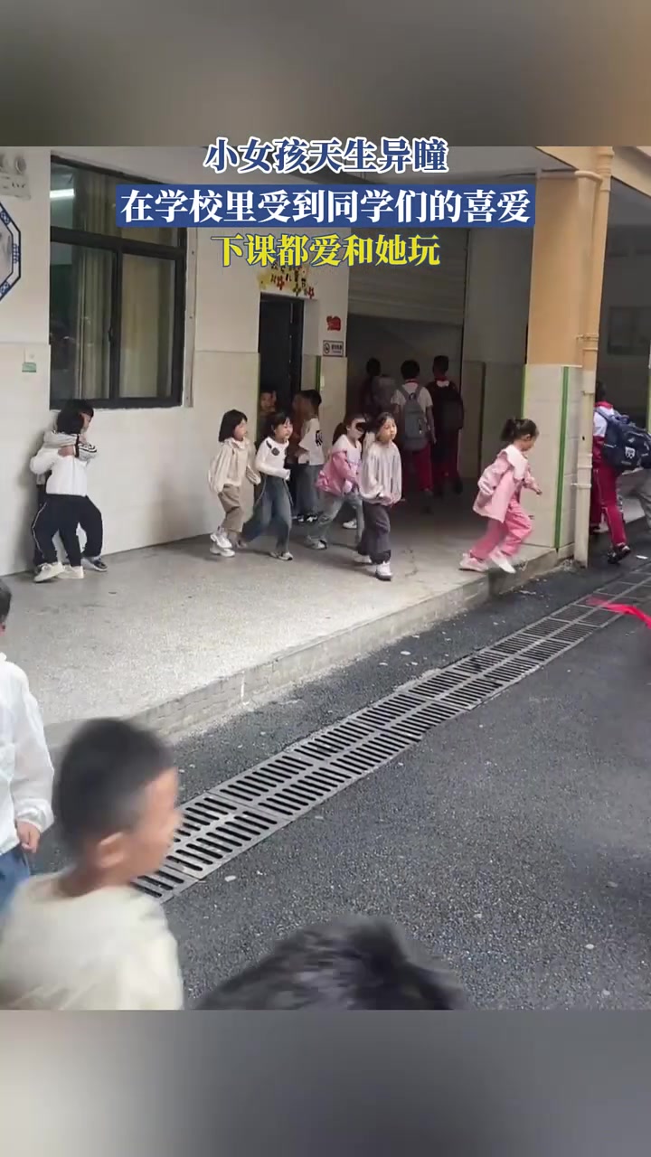 小女孩天生异瞳，在学校里受到同学们的喜爱，下课都爱和她玩