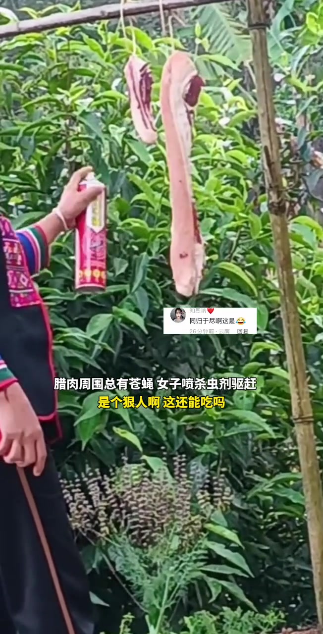是个狠人啊！往腊肉上喷杀虫剂