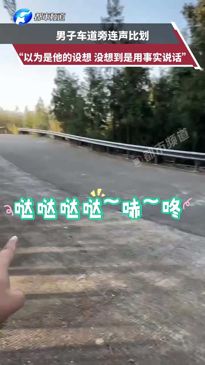 男子车道旁连声比划，网友：以为是他的设想，没想到