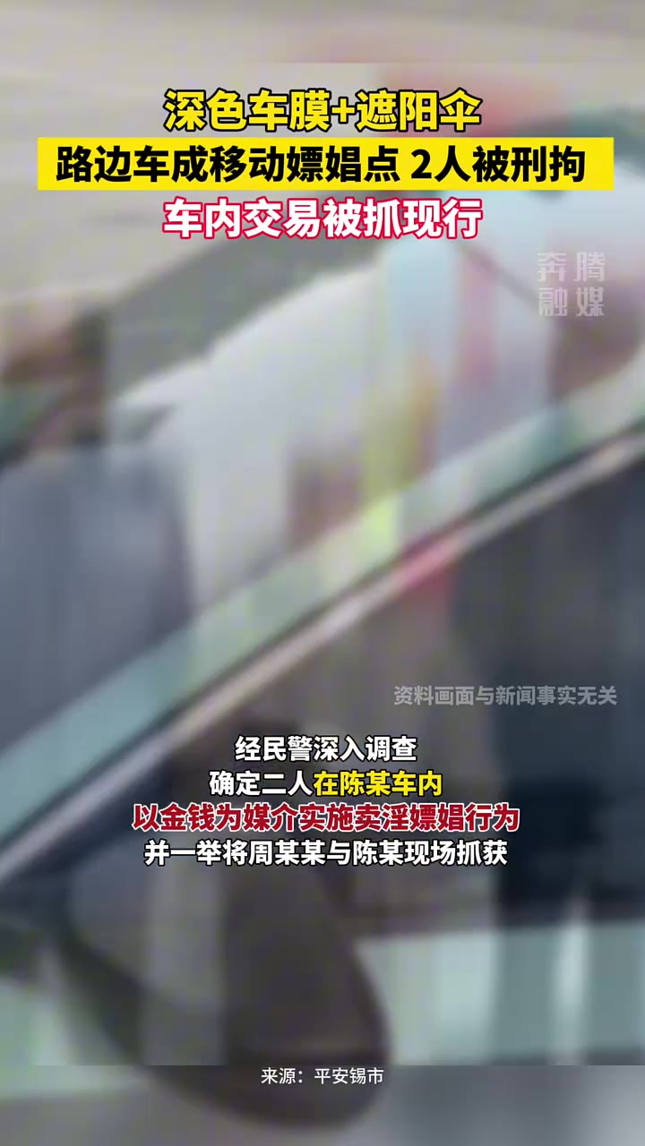 色车膜+遮阳伞路边车成移动嫖娼点2人被刑拘！！！