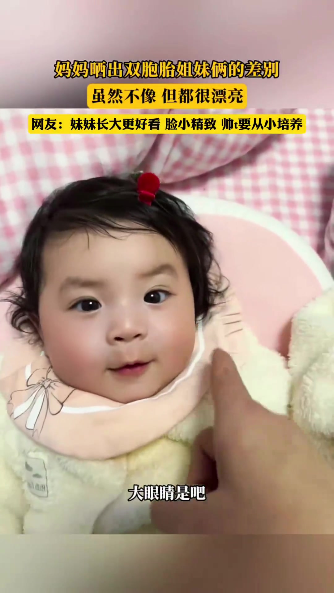 妈妈晒双胞胎姐妹差别，网友赞妹妹长大更好看