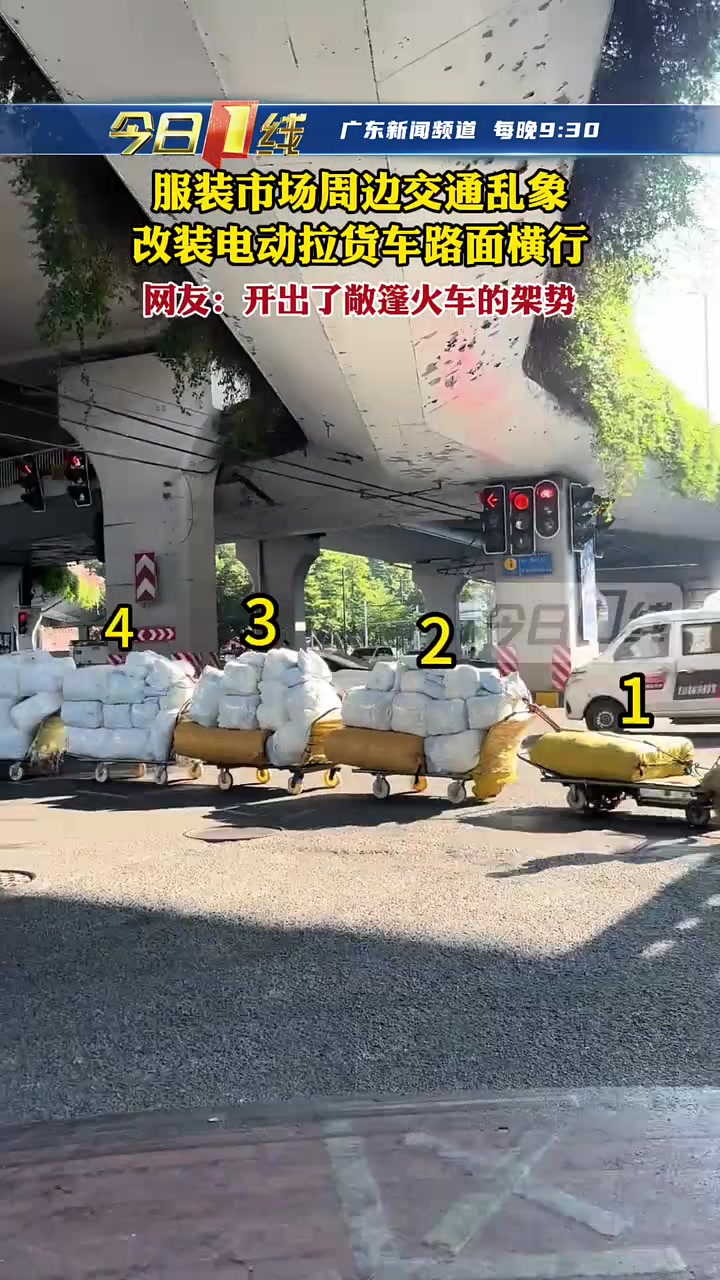 改装电动拉货车路面横行，网友：开出了敞篷火车的架势！