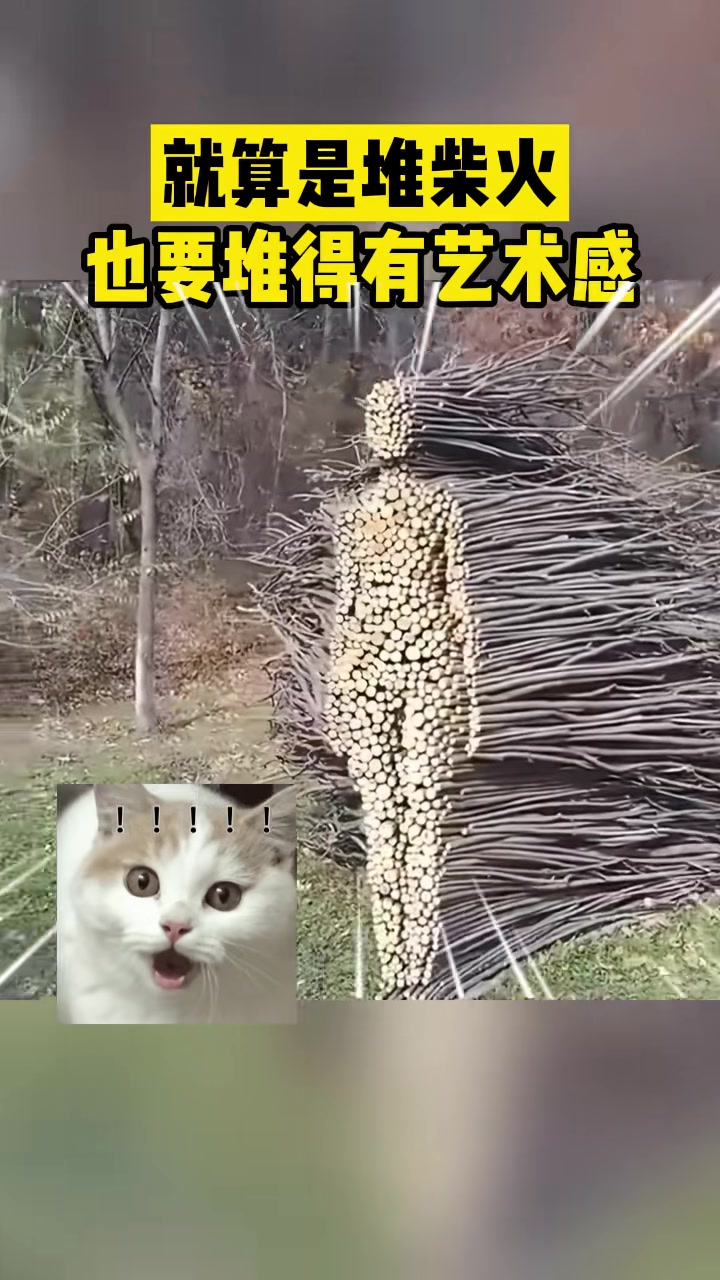 惊！！就算是堆柴火也要堆得有艺术感