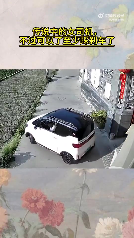 传说中的女司机，不过可以了至少踩刹车了