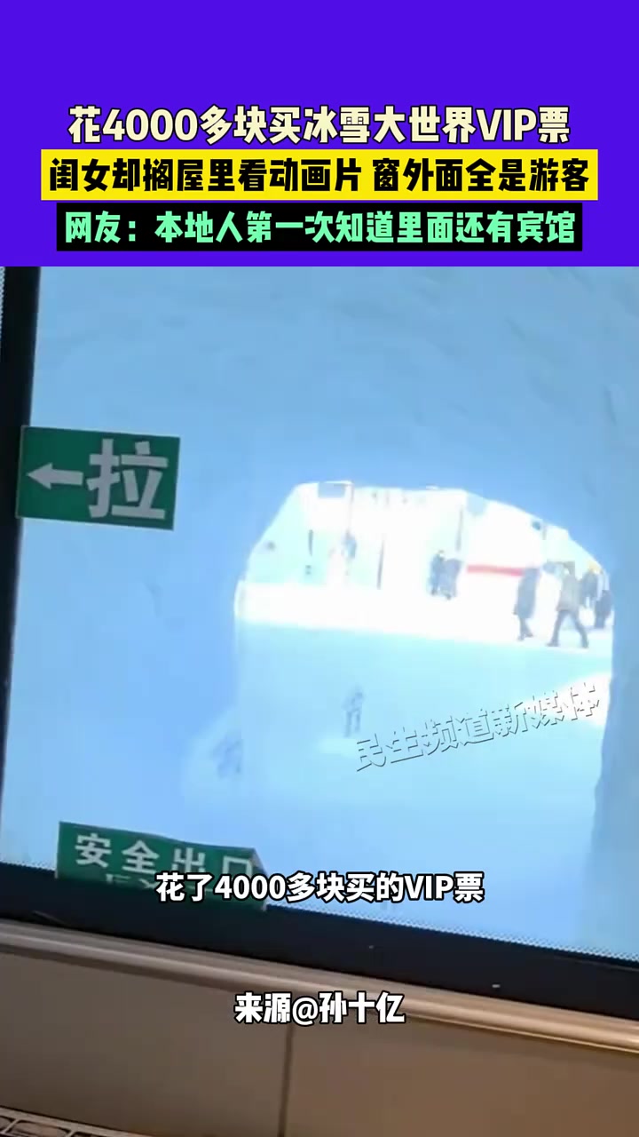 花4000多块买冰雪大世界VIP票，闺女却搁屋里看动画片