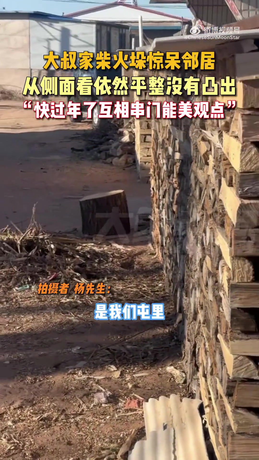 辽宁大连，大叔家柴火垛惊呆邻居，一个绝对有强迫症的大叔！