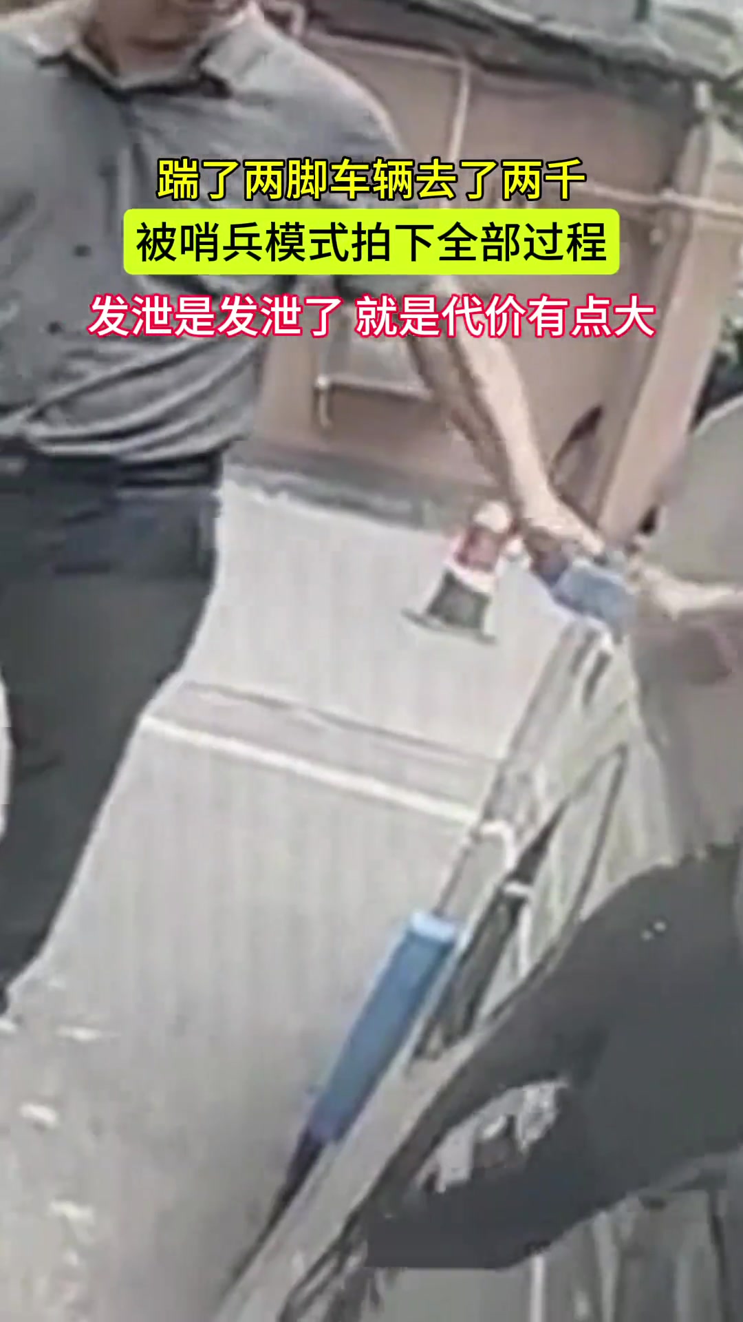 踹了两脚车辆去了两千被哨兵模式拍下全部过程