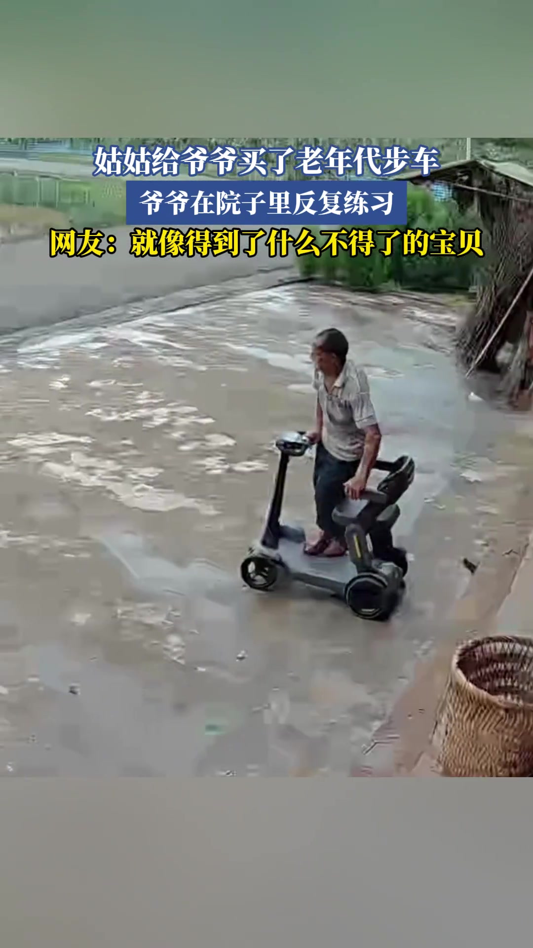 姑姑给爷爷买了老年代步车