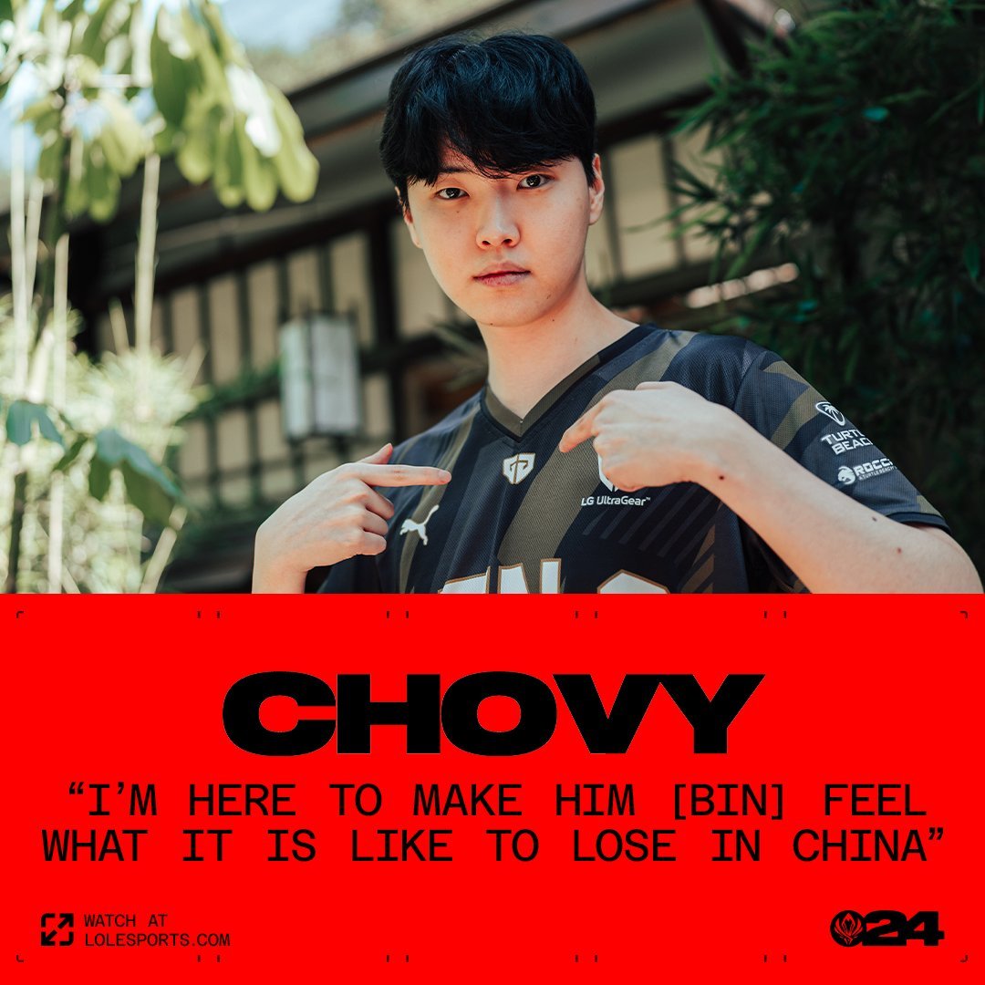 Chovy：我会让Bin尝尝在（中国）主场落败的滋味