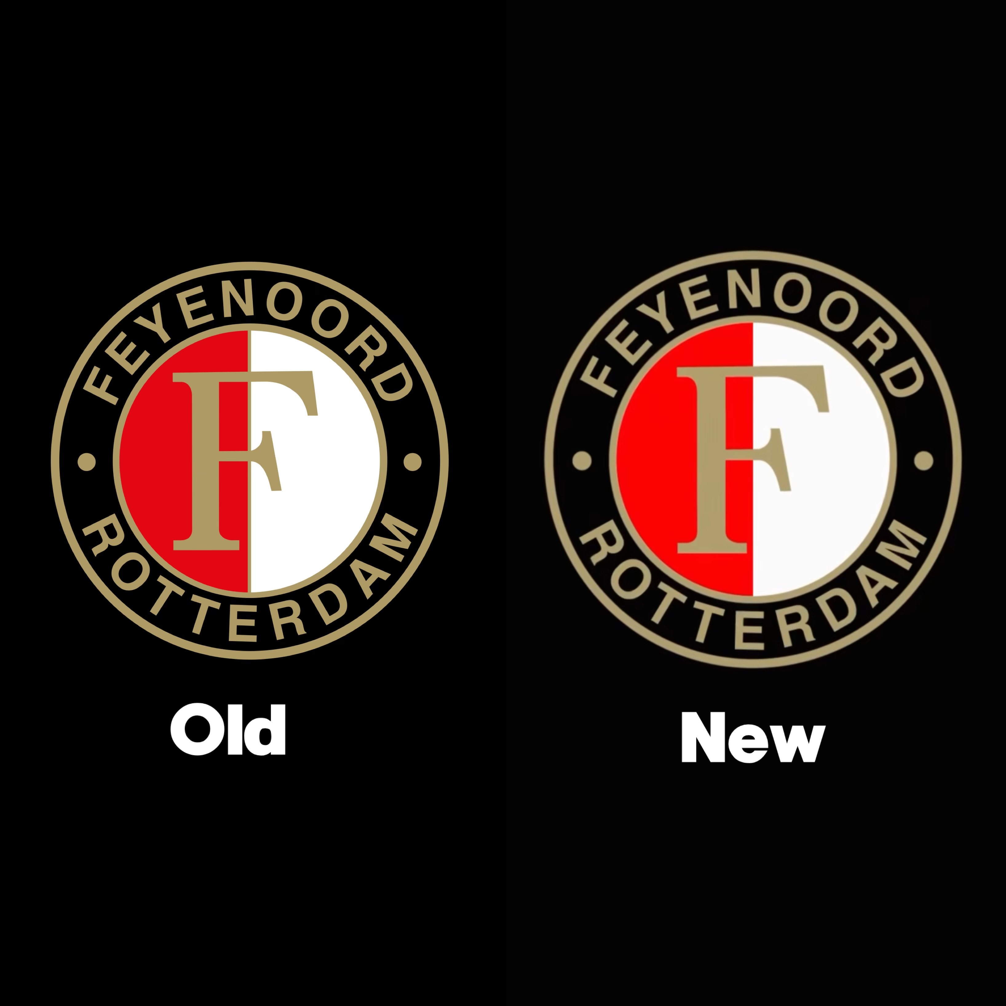 找不同费耶诺德新旧队徽差别太小被吐槽：该给设计师加薪了