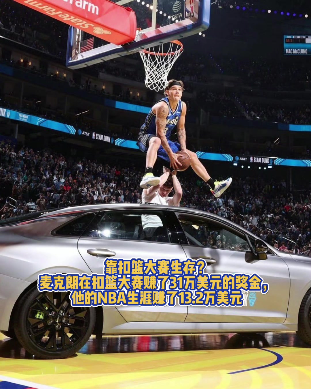 就吃这碗饭！麦克朗扣篮大赛赚31万美元3年NBA生涯仅赚13.2万