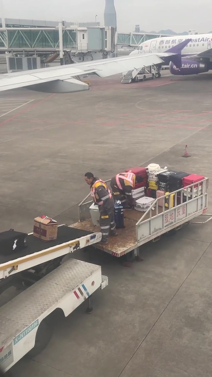原来坐飞机托运的行李都是这么放的啊