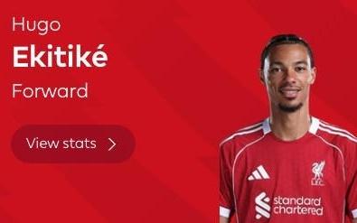 梅开二度,埃基蒂克当选利兹联vs利物浦全场最佳球员