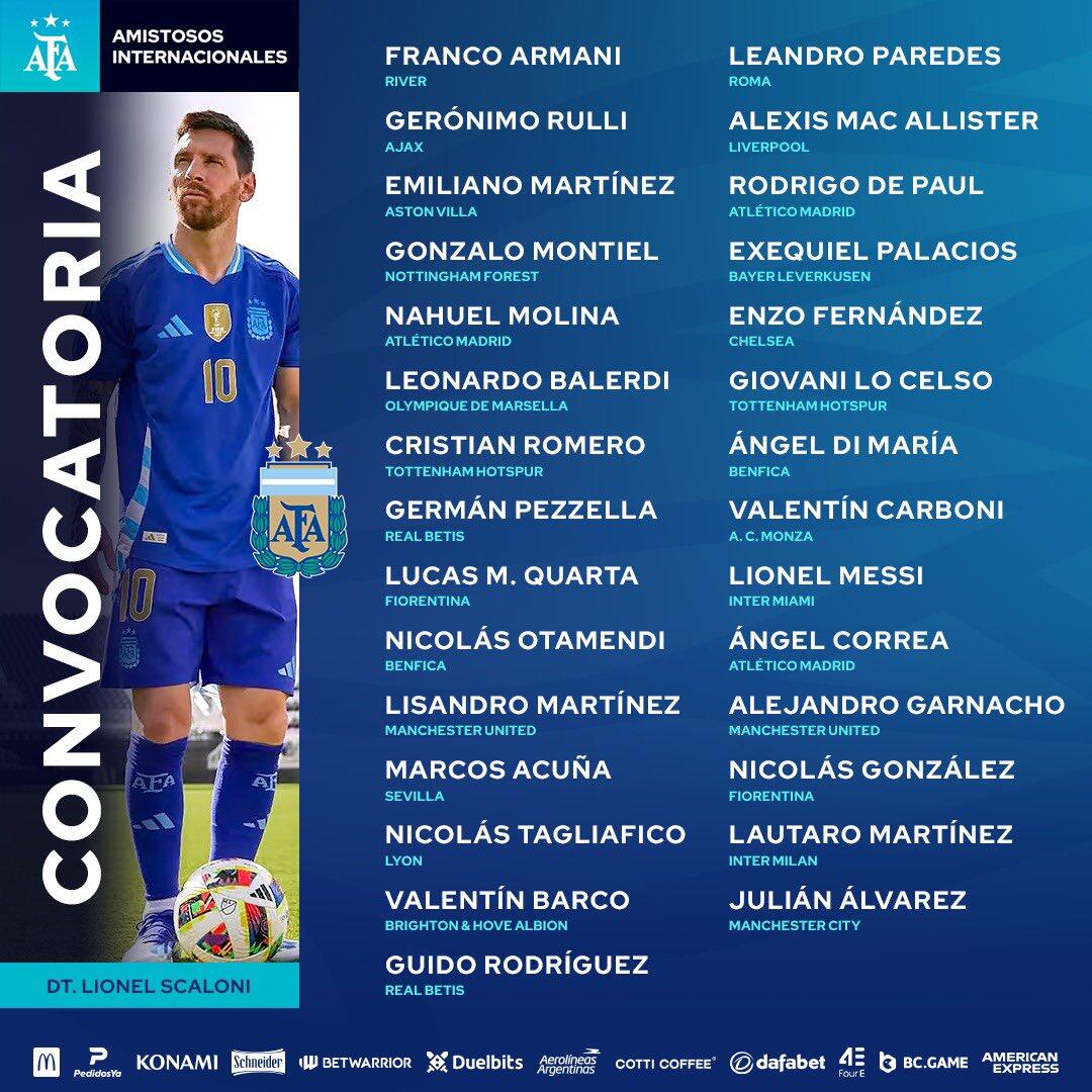 阿根廷新一期名单：梅西领衔，加纳乔&
