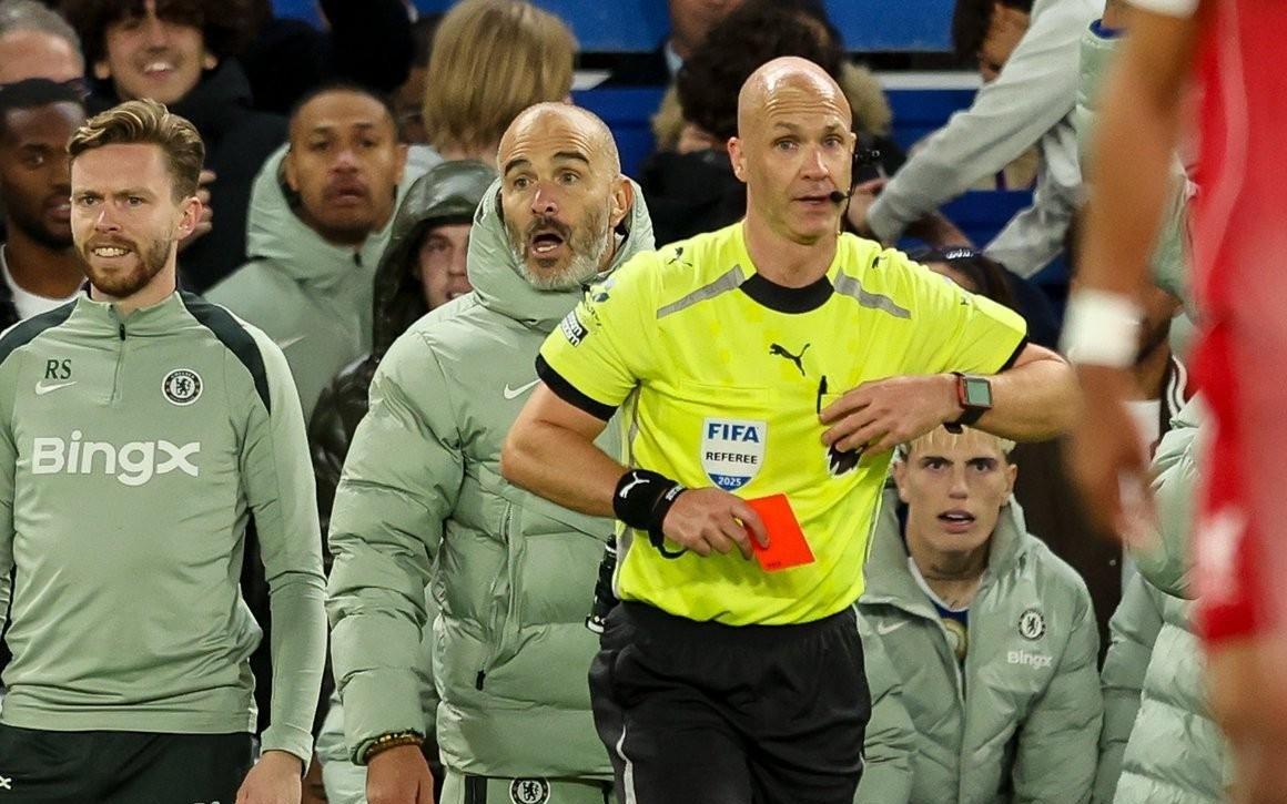 2.36张,切尔西在安东尼泰勒执法下场均拿牌数最多